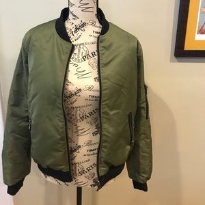 Olive green bomber jacket